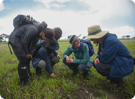 Nature Advisory team crouching together smiling