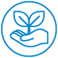 Icon of hand holding a seedling